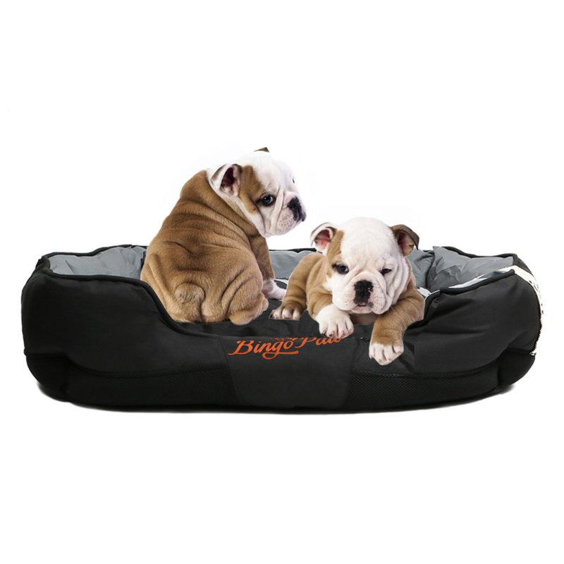 Lit pour chien avec traversin orthopédique imperméable, Grand (l 35,4 po x P 27,5 po x H 7,4 po)