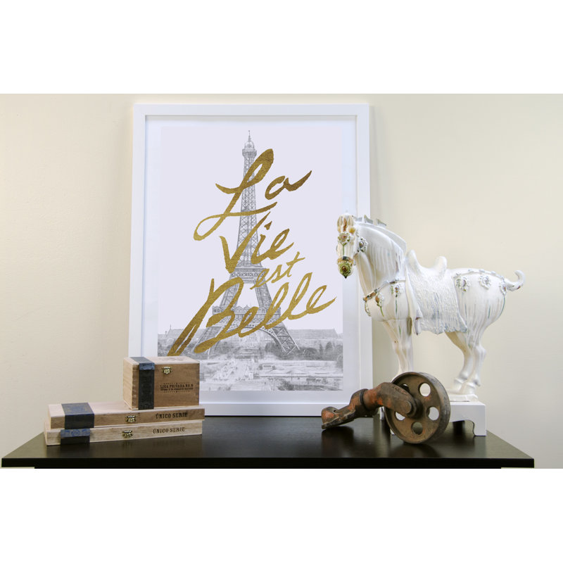 «Gilded Paris», reproduction d'impression encadrée, H 24 po x l 16 po x P 1 po, Papier encadré blanc