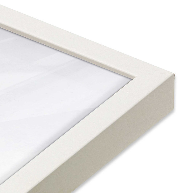 Metallic Rainfall I, 17" H x 13" W, Open Corner Framed, Opaque White