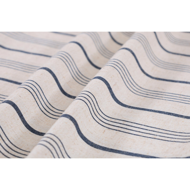 Canapé 1 place à rayures bleues et blanches, accoudoirs arrondis, siège en coton PP, rembourrage à ressorts, coussin amovible, structure en pin multicouche, pieds en bouleau, profondeur 79,7 cm, hauteur 87,4 cm, garnissage en mousse