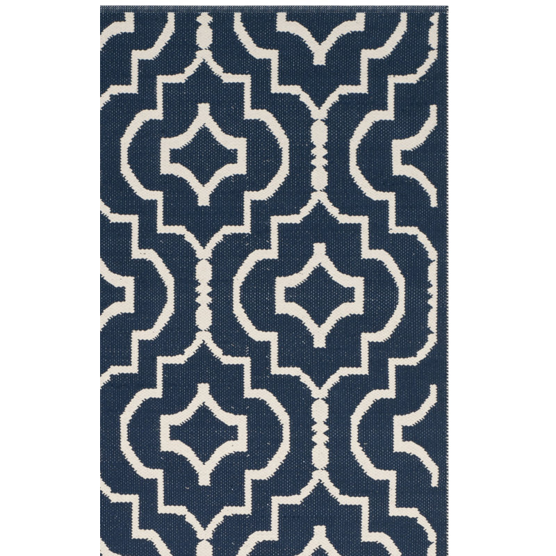Rennie Hand Woven Cotton Geometric Rug, Rectangle 2'6" x 4'