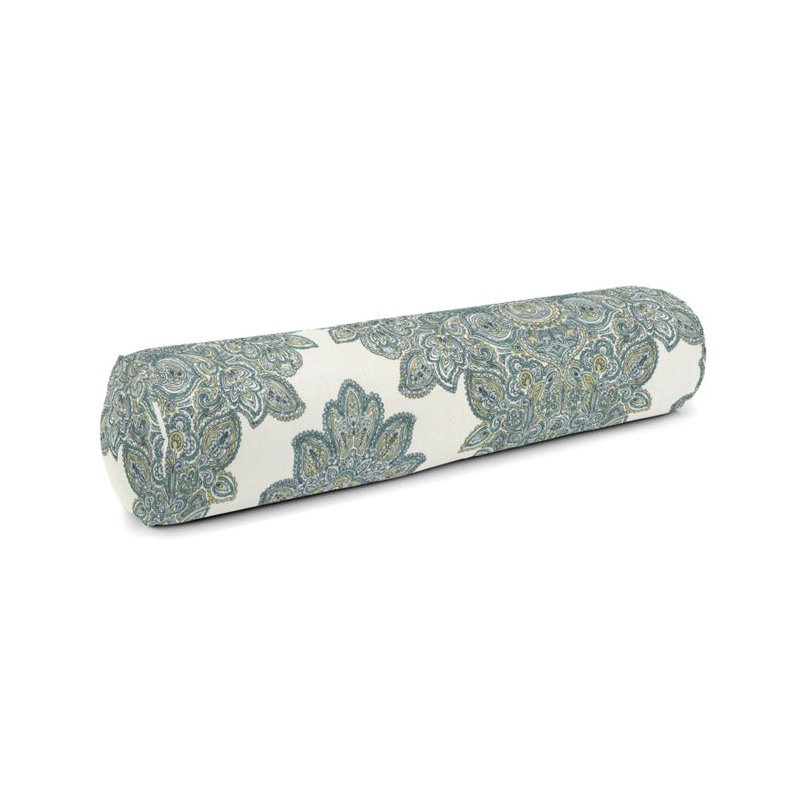 Baroque Linen Bolster Pillow Cover & Insert, Wasabi, 9" x 48"