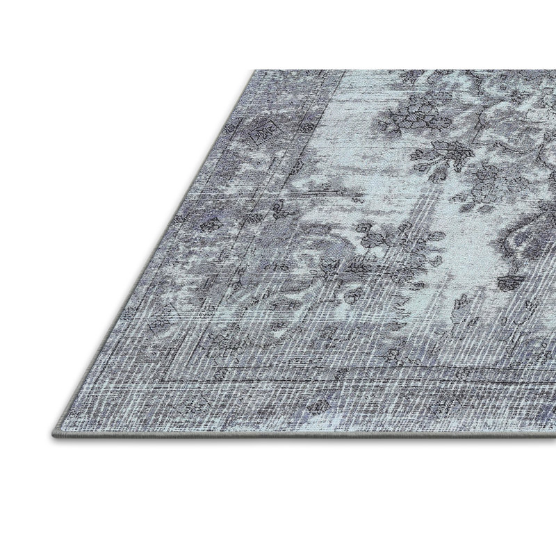 Tapis traditionnel gris / noir, Rectangle 5 pi x 7 pi