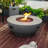 36" Propane Gas Fire Pit Table 2-Pieces, 50000 BTU Round Steel Fire Pit  With Tank Holder For Outside Patio Deck Garden Backyard- Grey