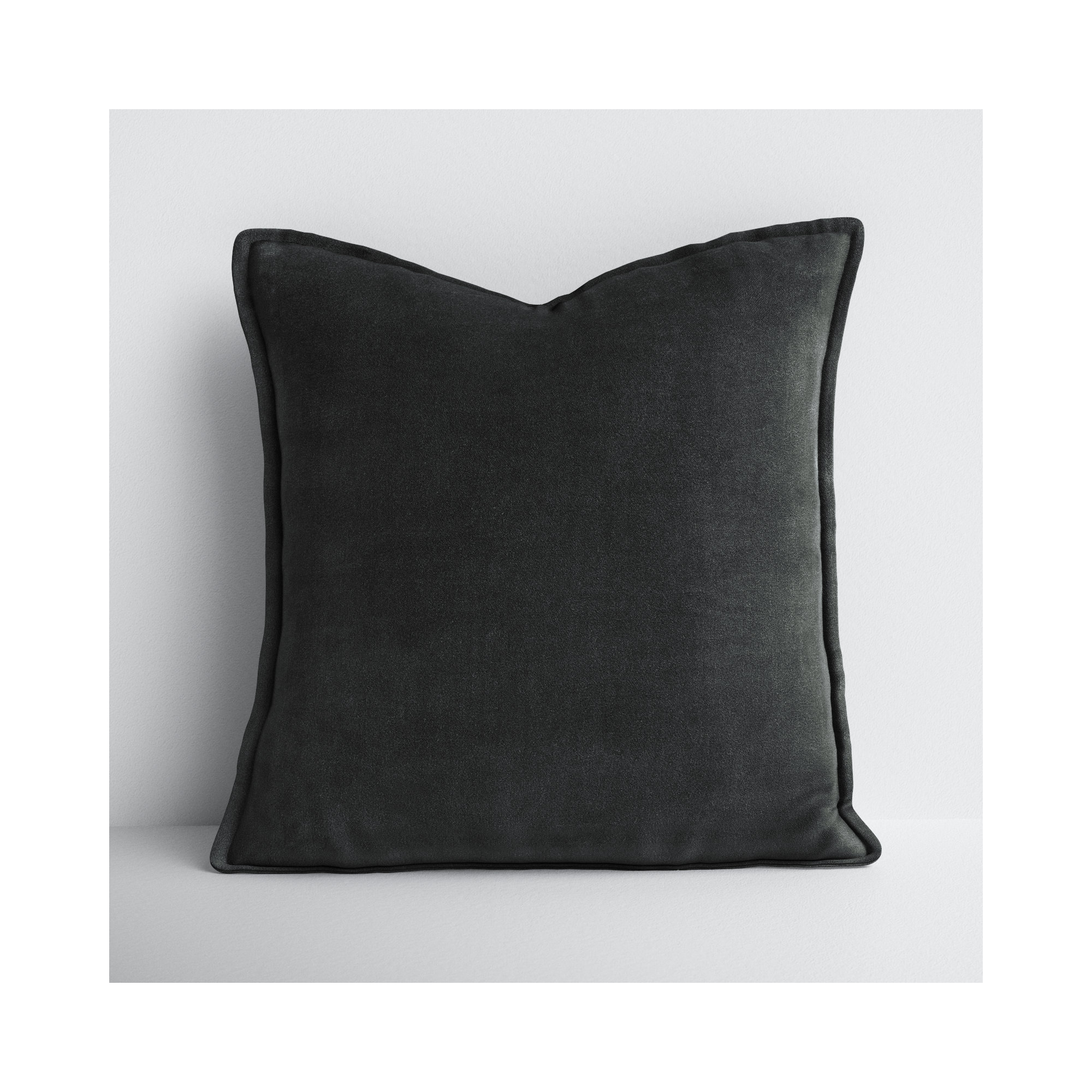 Edgar 100% Cotton Throw Pillow, Polyester/Polyfill, 20"H x 20"W, Charcoal