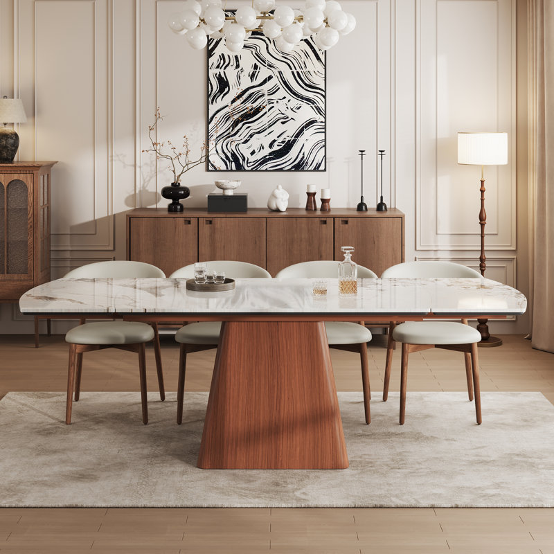 Modern Extendable Dining Table For 6-8 People With ‌Sintered Stone Top