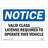 Osha Notice Valid Class Licence Required To Operate Sign