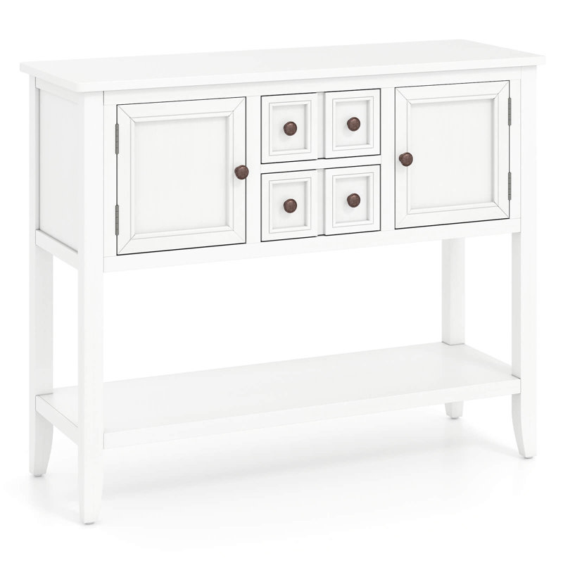 Buffet Buffet avec 2 portes et 2 tiroirs, Blanc