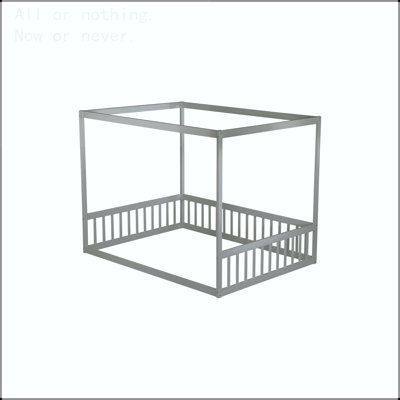 Full Size Canopy Floor Bed with Guardrails