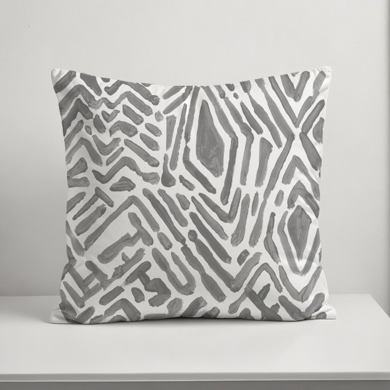Coussin décoratif intérieur / extérieur en polyester , H 18 po x l 18 po, Gris