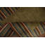 Tapis vert olive de style Gabbeh 3 x 6 avec bordure rayée