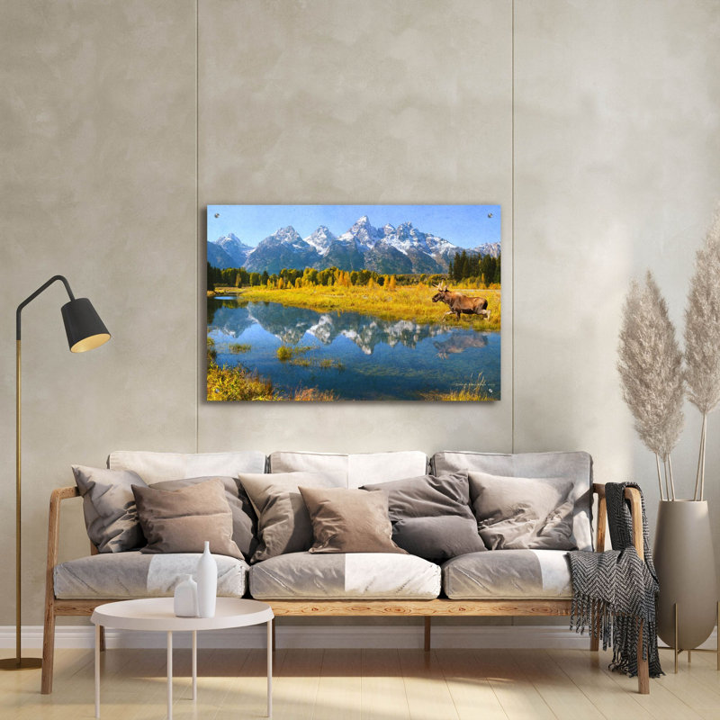 Grand Teton Reflections Moose par Chris Vest - impression sans cadre, H 24 po x l 36 po x P 0,2 po