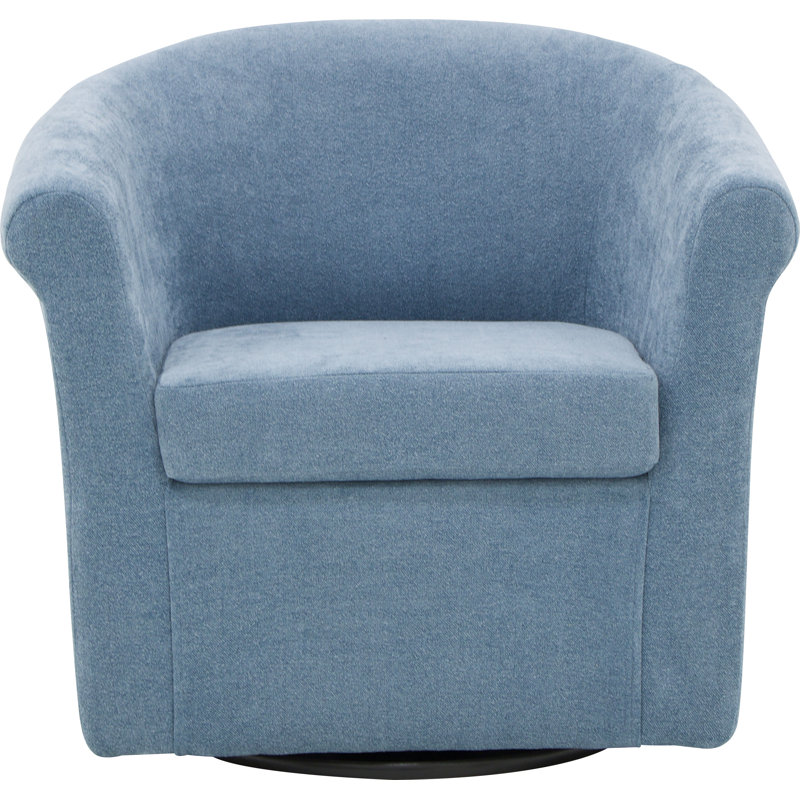 Anstett Upholstered Swivel Barrel Chair, Chloe Sky