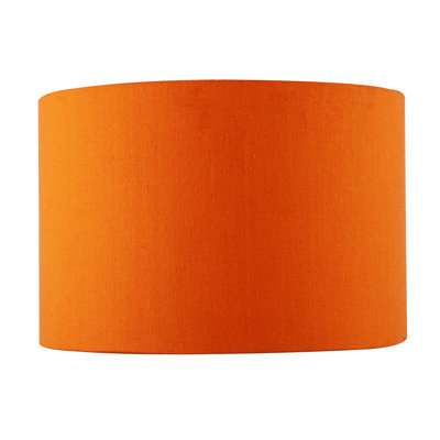 20 cm H Drum Cotton Lamp Shade ( Screw On ) in Orange