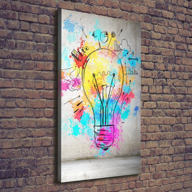 Colourful Light Bulb - Wrapped Canvas Print