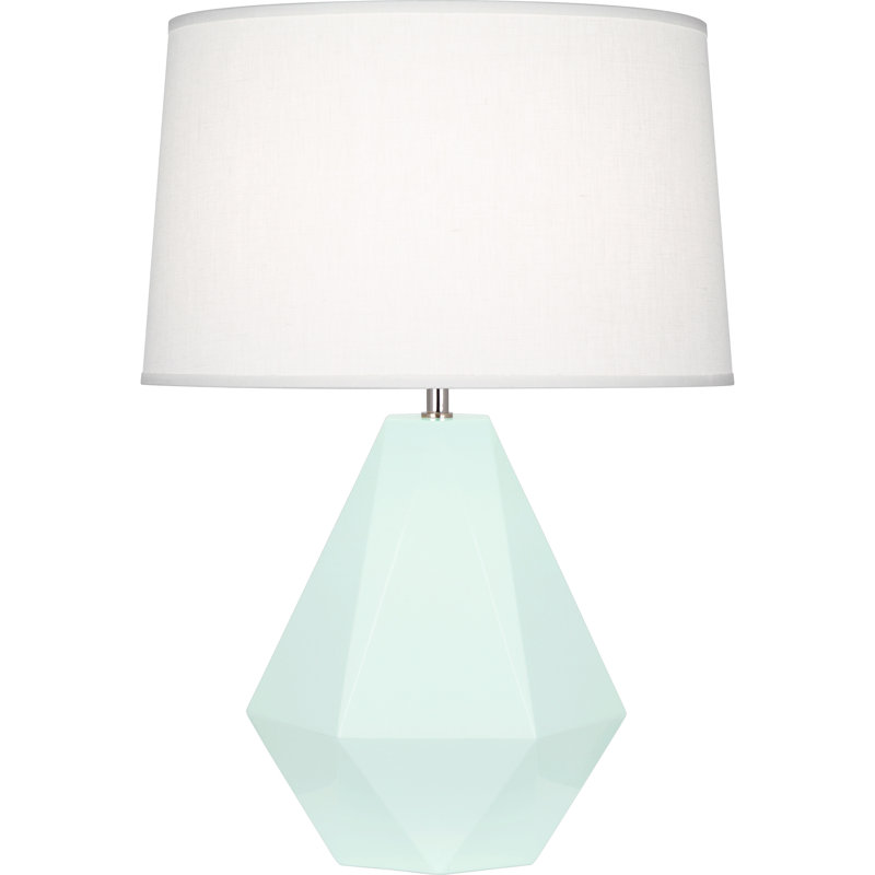 Delta 22.5" Table Lamp, Mint Glazed