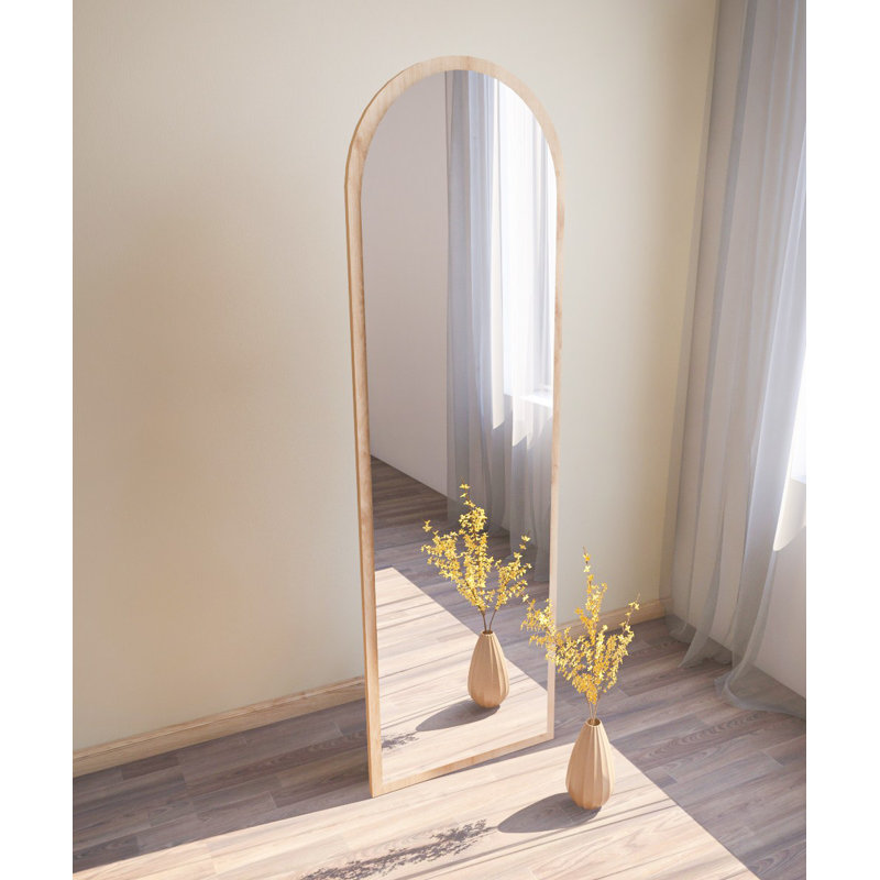 Modern Scandinavian Wall Mirror, 19.7 x 63.0 x 0.9 inches | Eco-Friendly 100% MDF, Elegant Natural Finish | Perfect for Living Room, Entryway & Bedroom Decor, Stylish & Functional Design