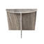 Table d'appoint en demi-lune moderne en marbre véritable de 20 po Patrice, gris et beige, table d'appoint en demi-cercle avec base en croix pour le salon-1191366892