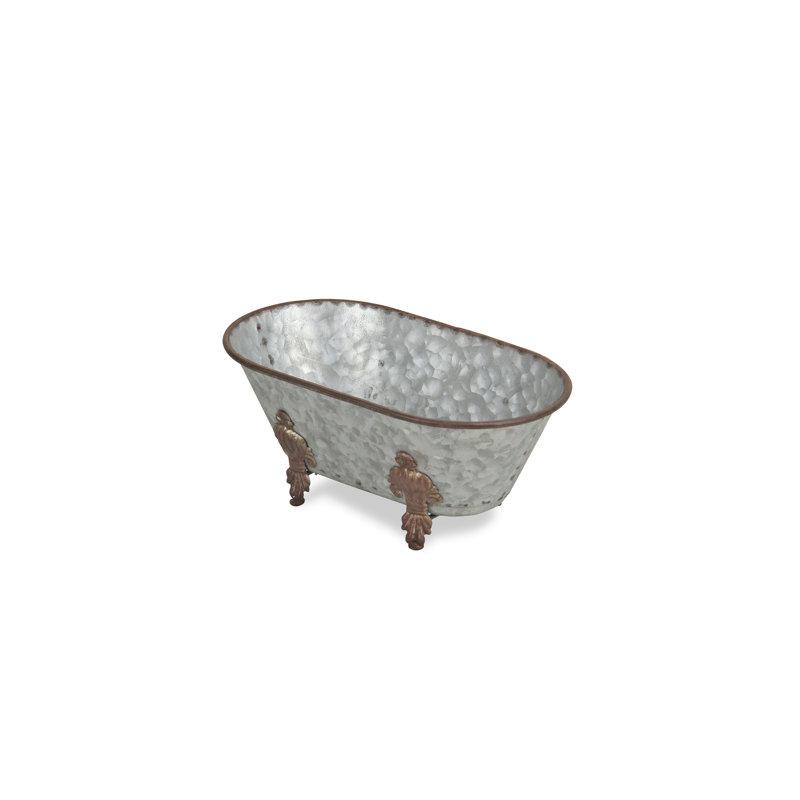 Décoration de baignoire en métal Lavande - petite - galvanisée, H 4,5 po x l 8,5 po x P 7,5 po, Acier galvanisé