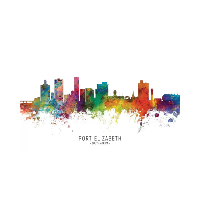 Port Elizabeth par Michael Tompsett - peinture sur toile tendue, H 18 po x l 26 po x P 1,5 po