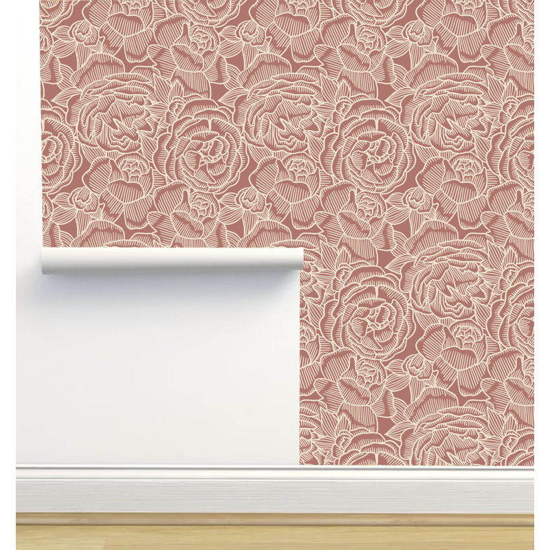 Rouleau de papier peint texturé L 12 pi x l 2 pi Amy MacC Ready Designs, Rose
