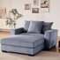 Corduroy Modular Chaise Lounger With Ottoman