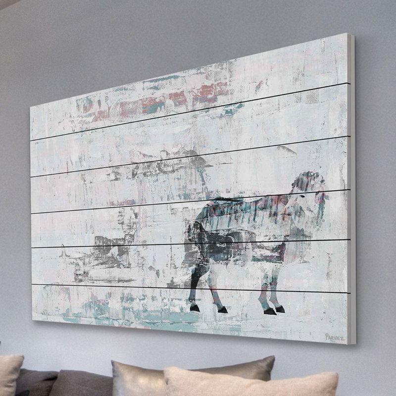 Farmhouse «Snow Ram», reproduction d'art sur bois blanc, H 16 po x l 24 po x P 1,5 po