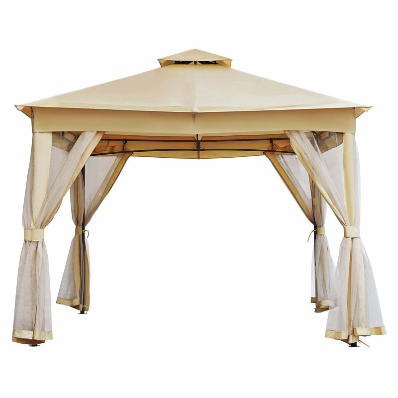 Tente d'extérieur avec double toit et moustiquaire, Beige