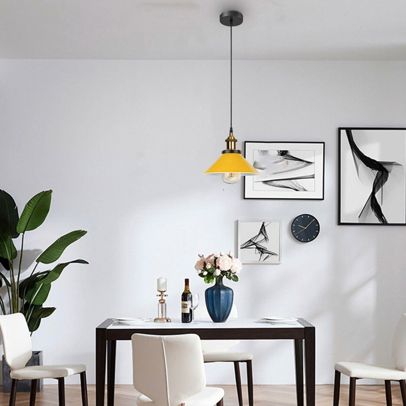 Modern Industrial Cone Pendant Light | Adjustable 1-Light Ceiling Fixture for Kitchen Islands, Dining Areas & Hallways, No