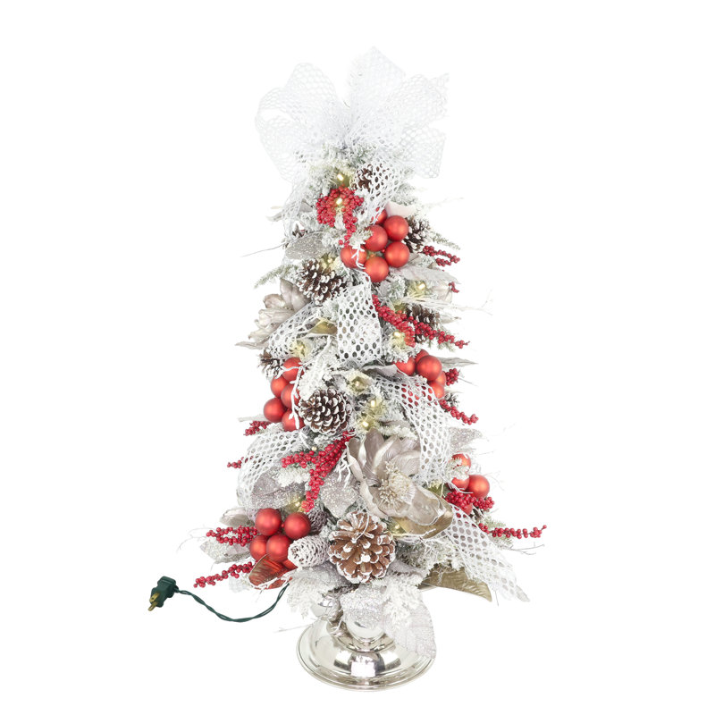 Pre-Lit Holiday Tree with Ornaments, Berries and Bows