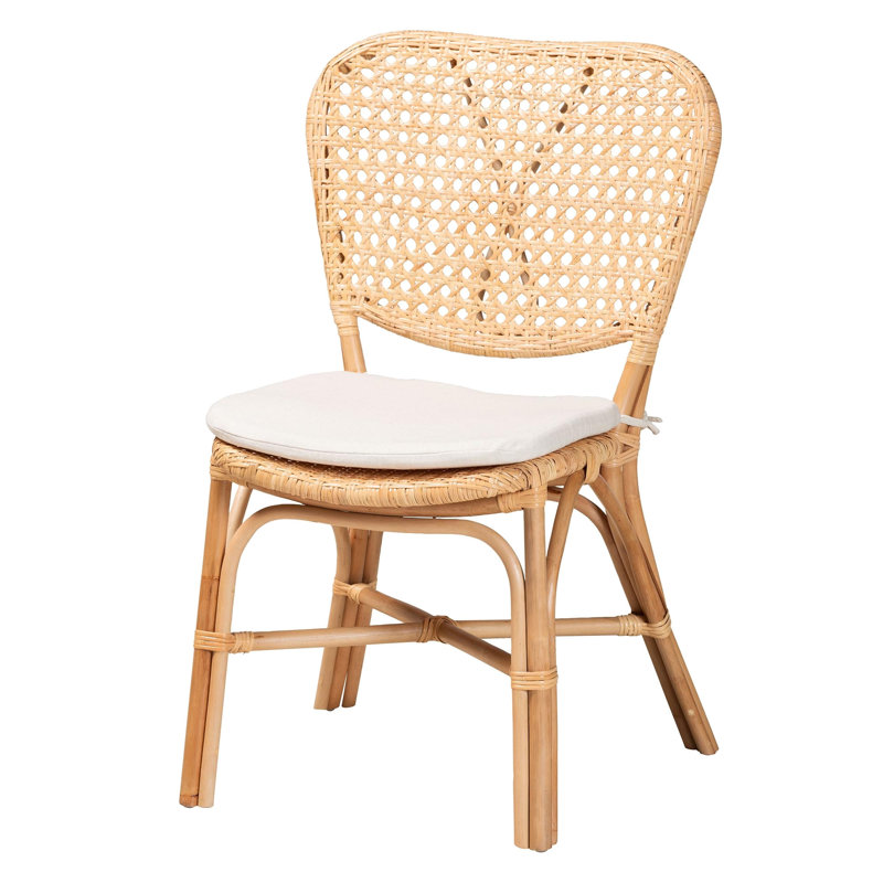 Chaise de salle à manger moderne en bohème moderne avec finition brun naturel
