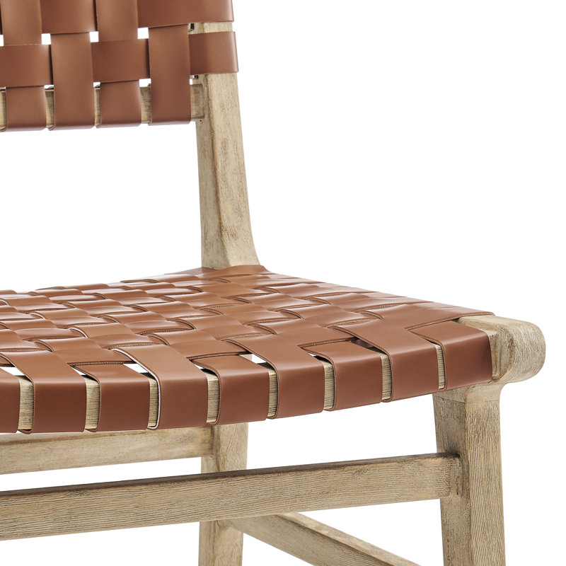 Brazier 19'' H Solid Wood Side Chair, Ochre Brown/Drift Wood
