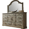 Commode combinée 9 tiroirs avec miroir Krystofer