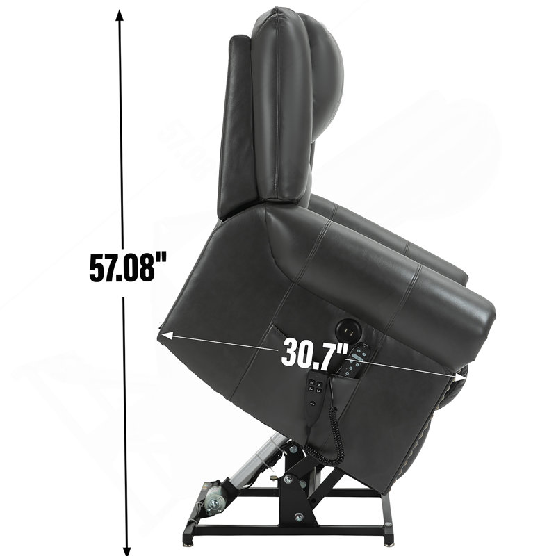 Fauteuil inclinable électrique Power Massage, Similicuir gris