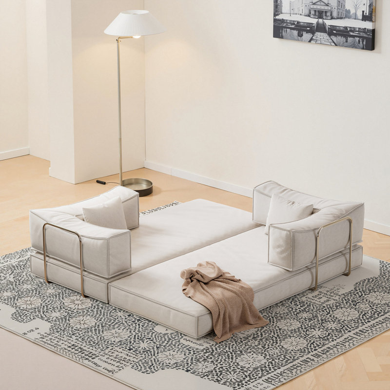 Canapé modulaire de 78,8 pouces, canapé convertible en pudding, canapé-lit sur pied avec accoudoirs et canapé-lit confortable, canapé à compression pour le salon et la chambre à coucher