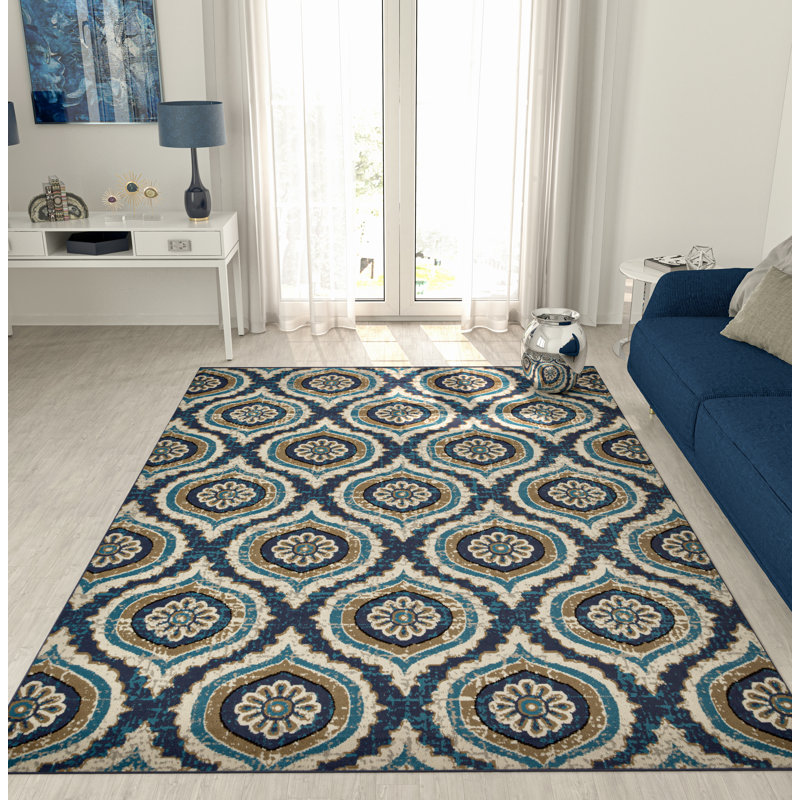 Tapis modernes Adelyne Gem-107 pour le salon, Rectangle 8 pi x 11 pi