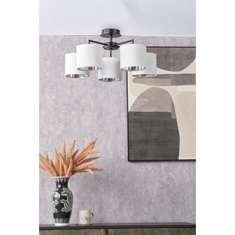Elin 5 - Light Matte Black Shaded Pendant