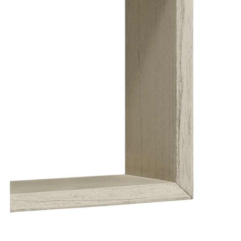 Muria Square Mindi Solid Wood Cube Shelf with Live Edge