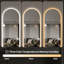 Miroir mural 65 po x 21 po à DEL pleine longueur, arche symétrique, bordure en verre givré, température à 3 couleurs à intensité variable, verre argenté sans cuivre, câblé ou à brancher