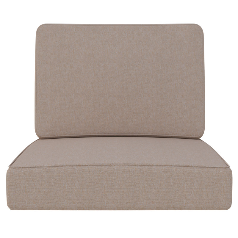 Outdoor Deep Seat Cushion, 25 x 25.5 x 5 Inch High-Density Foam Patio Chair Cushion with Water-Repellent & UV-Resistant Olefin Cover, Durable Seat & Back Cushion for Patio Furniture