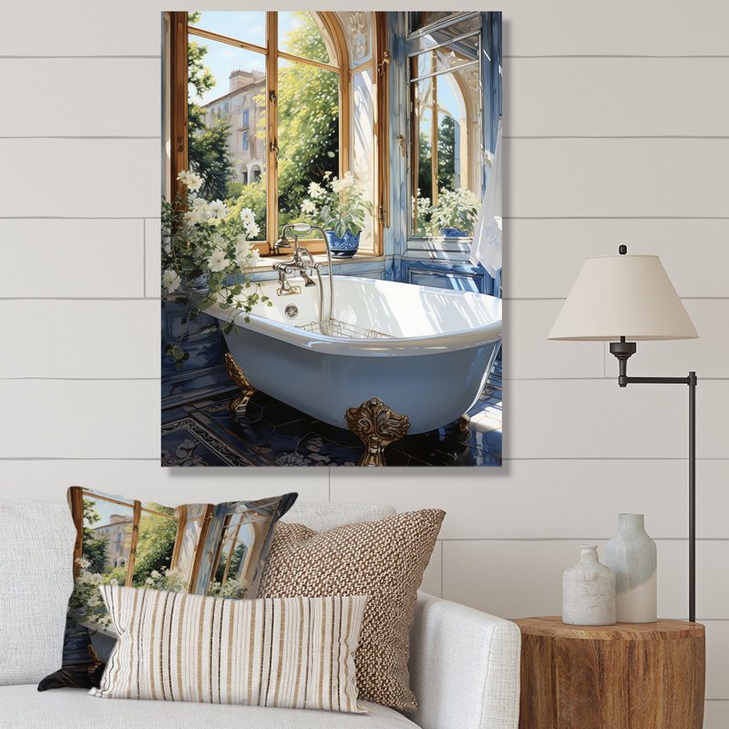 Ladaijah Bathroom Tranquil Reflections V - Art mural de salle de bain, H 20 po x l 12 po x P 1 po, Toile tendue