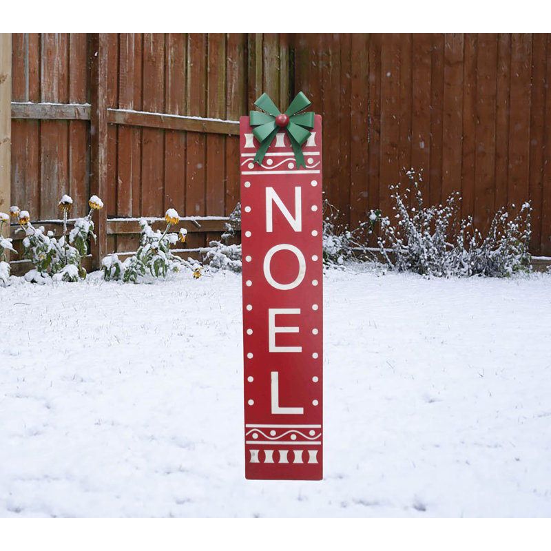 Piquet en métal The Holiday Aisle® Christmas Noel Leaner, multicolore