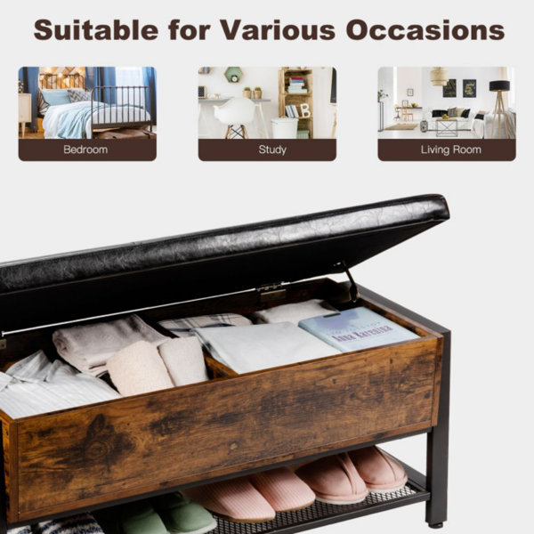 17 Stories Elveden Upholstered Storage Bench & Reviews | Wayfair