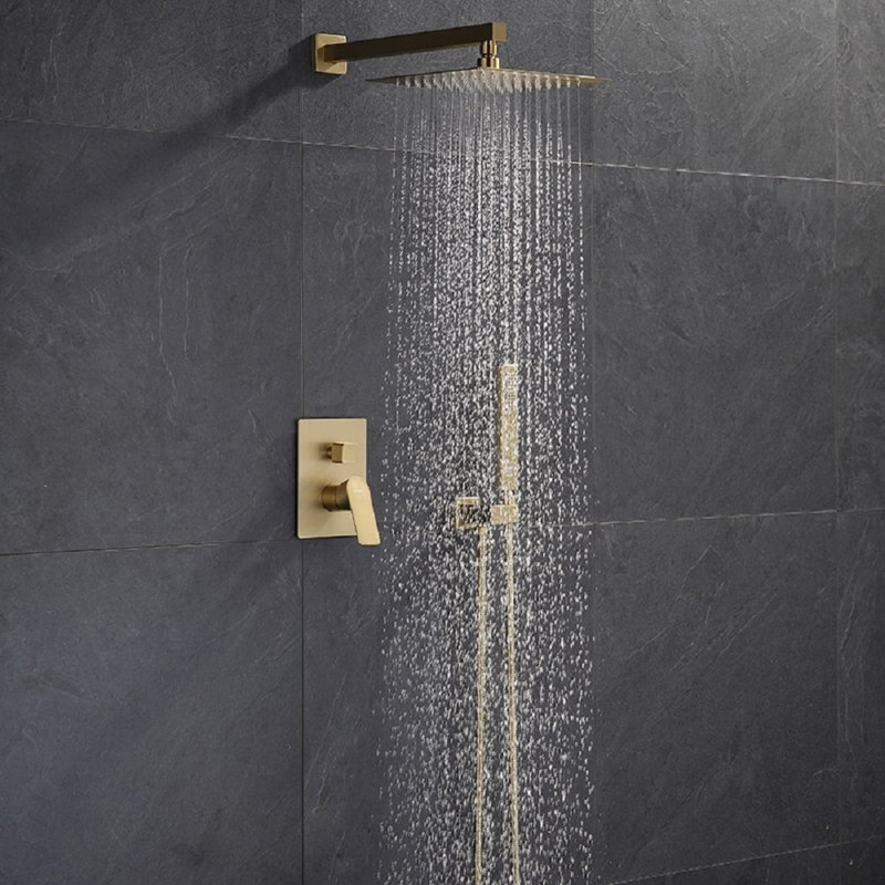 Napoli Marion Wall Mount Hot and Cold Mixer Rain Shower Set with Adjustable Handheld Sprayer, 1.5" H x 16" W