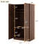 Armoire-penderie 2 portes en bois avec 3 tablettes de rangement