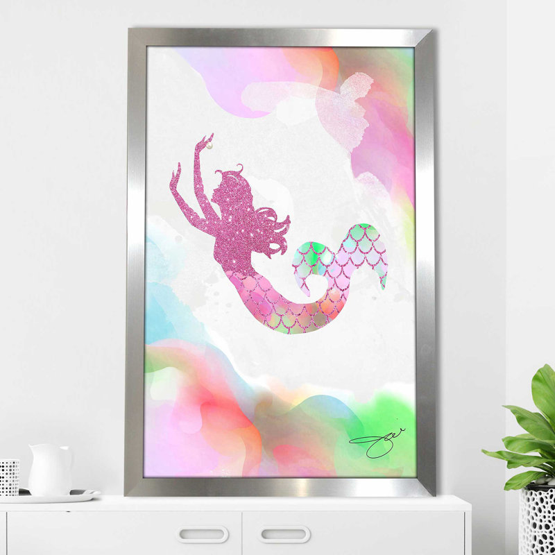 «Mermaid 1» par By Jodi - impression, Encadrement argenté, H 49,5 po x l 33,5 po x P 1 po
