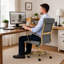 Fauteuil de bureau en cuir Humairaa-1103856401