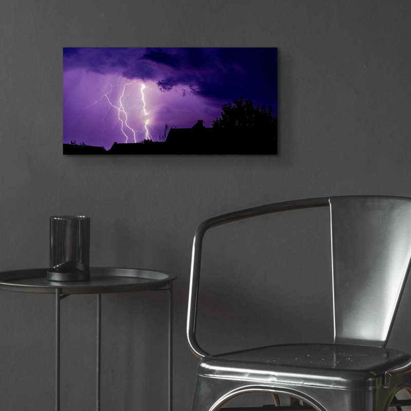 «Amethyst Lightning» par Inconnu, art mural en verre acrylique, H 12 po x l 24 po