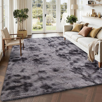 Tapis à poils longs pelucheux et pelucheux à poils longs Tie-Dye