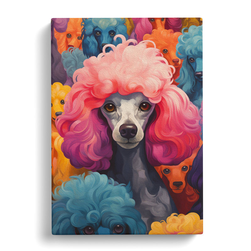 Poodle Colour Field - Wrapped Canvas, 60cm H x 40cm W x 3cm D